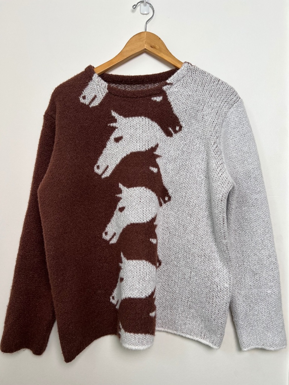 Two Tone Horse Sweater